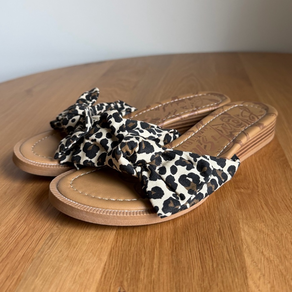 Leopard Print Bow Sandals